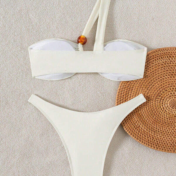 oly-70fa438f0aae1fdebe522055c2ae9cd2 Wholesale 2025 European and American Sexy Split Bikini Swimsuit Cross-Border Amazon Pure Color Beach Vacation Bikini Swimsuit