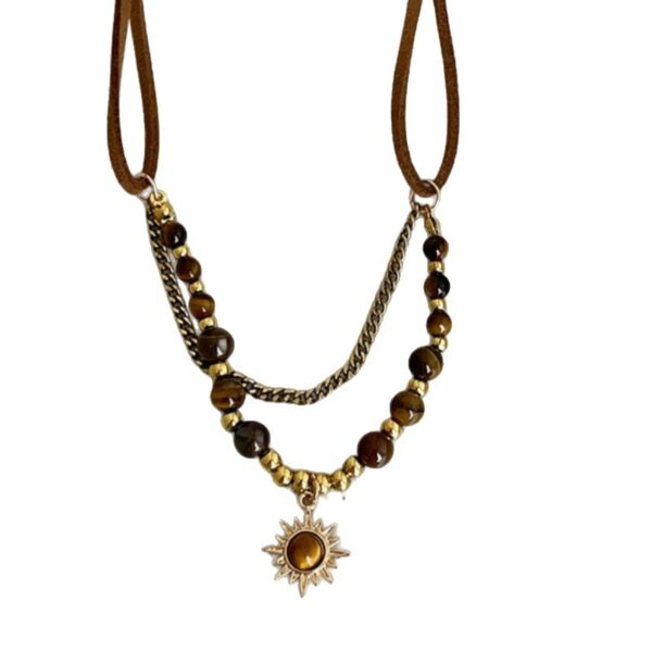 oly-70ffdf3536330bff3e40160b756d8b23 Wholesale Tiger's Eye Pendant Double Necklace