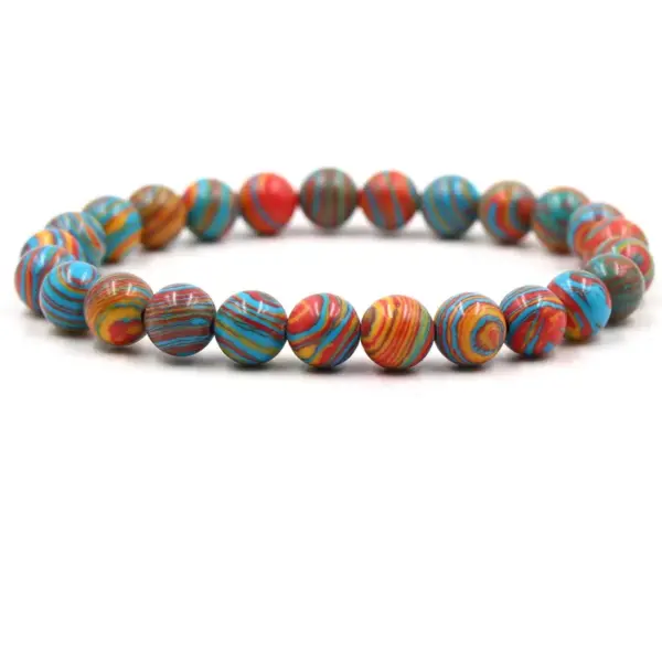 Wholesale Retro Round Beaded Natural Stone Bracelets