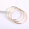 Wholesale PVD Coated 18K Gold Plated Rose Gold Plated Real Gold Plated Solid Color Titanium Steel Simple Style Waterproof Non Tarnish 304 Stainless Steel Bangle