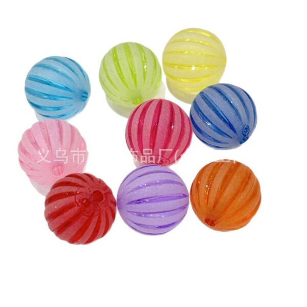 Wholesale Through-hole colored frosted pumpkin round beads
