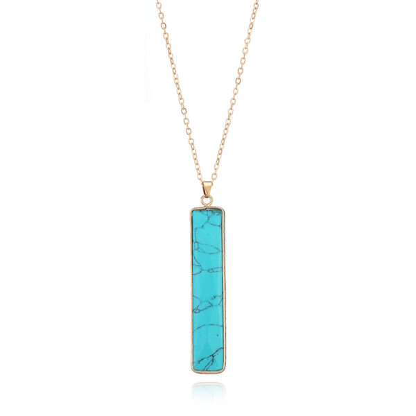 Wholesale square gemstone pendant natural stone necklace