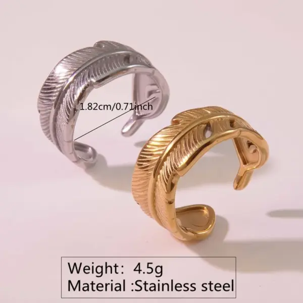 Wholesale Ion Plating (IP) 18K Gold Plated Geometric Rectangle 304 Stainless Steel Lady Novelty Streetwear Waterproof Non Tarnish Open Rings