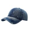 Wholesale Denim Baseball Cap for Women, New Fashion Retro Washed Distressed Baseball Cap, Sun Hat for All Seasons