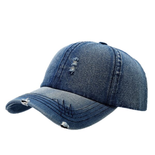 Wholesale Denim Baseball Cap for Women, New Fashion Retro Washed Distressed Baseball Cap, Sun Hat for All Seasons