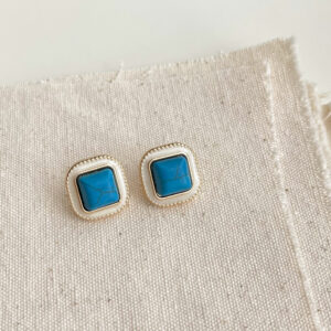 Square synthetic turquoise