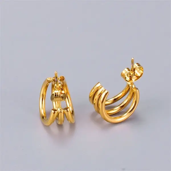 oly-711eac1c19990b4699351702cd972b02 Wholesale PVD Coated 14K Gold Real Gold Plated Geometric 304 Stainless Steel Fashion Waterproof Non Tarnish Earrings