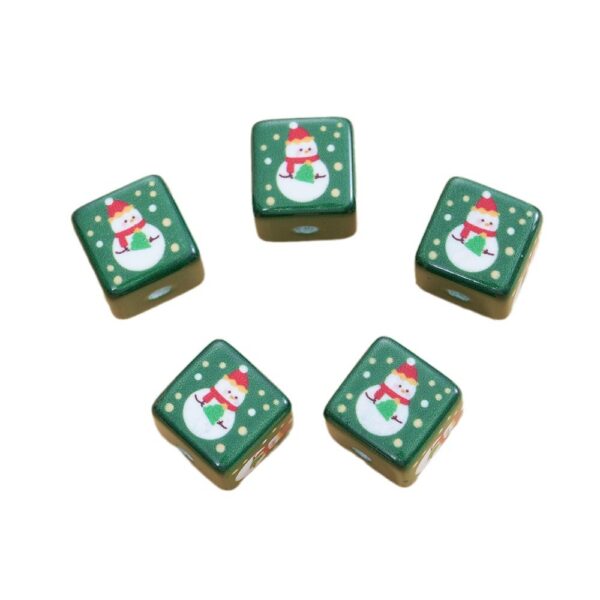Wholesale 10pcs Christmas Square Beads DIY Mobile Phone Chain Beads