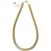 European And American Ins Bloggers Same Style Super Thick Widened 18k Gold Plated Super Bright Snake Bones Chain Flat Chain Pure Necklace Hot Girl Necklace Titanium Steel