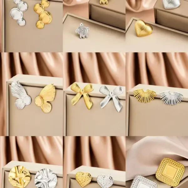Wholesale Fashion Irregular 304 Stainless Steel Earrings For Women Unique Design High-End Sensual Non-Mainstream Ear Accessories Vacuum Plating