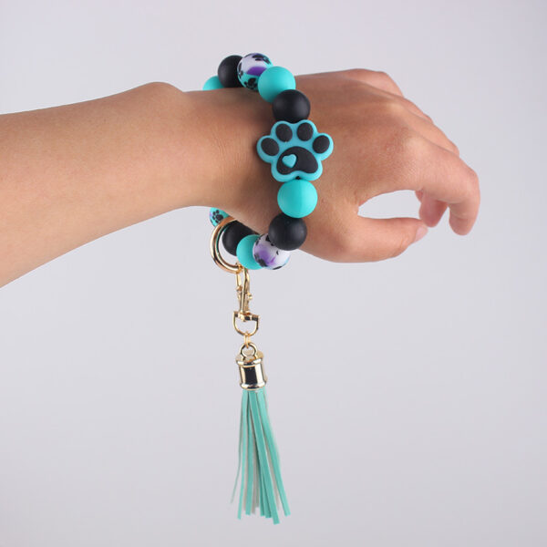 oly-7124fd60c45a93f8541fdabd0f58dcfa Wholesale Temu Amazon Cross-Border Silicone Dog Paw Print Keychain Bracelet Bracelet Wallet Keychain Pendant