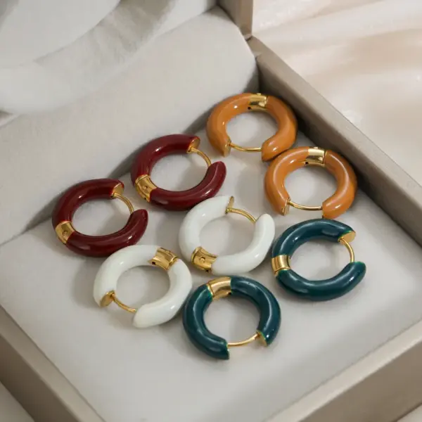Wholesale Ion Plating (IP) Round 304 Stainless Steel Sweet Waterproof Non Tarnish Earrings
