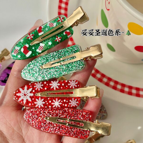 oly-7129fdb9598bf72506ba2893c924e00f Wholesale Candy Christmas Socks Elk English Letter Hair Clip