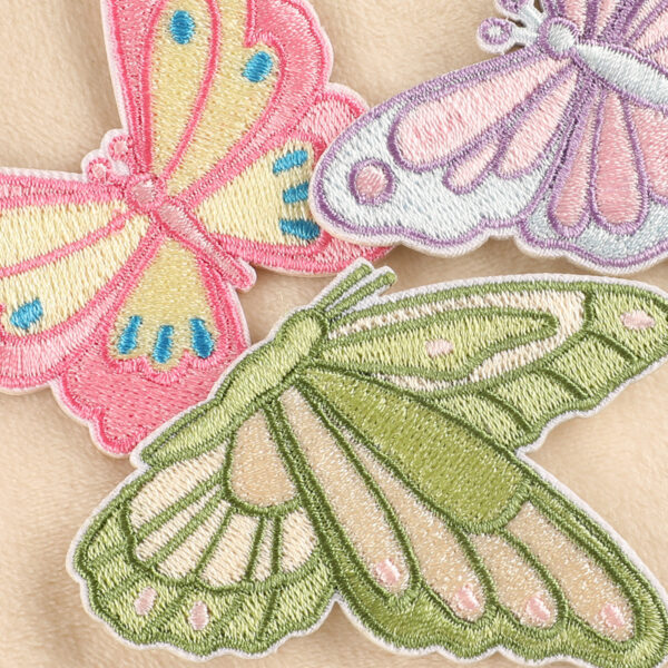 Wholesale Cartoon Butterfly Cloth Sticker Self-adhesive Patch Animal Embroidery Shoes and Hats Luggage Decorative Clothes Hole Sticker Seam-free Applique