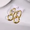 Wholesale Ion Plating (IP) Real Gold Plated 18K Gold Round Oval 304 Stainless Steel IG Style Casual Waterproof Non Tarnish Earrings