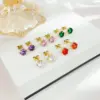 Wholesale PVD Coated 18K Gold Platinum Real Gold Plated Round 304 Stainless Steel Simple Style Waterproof Non Tarnish Ear Studs