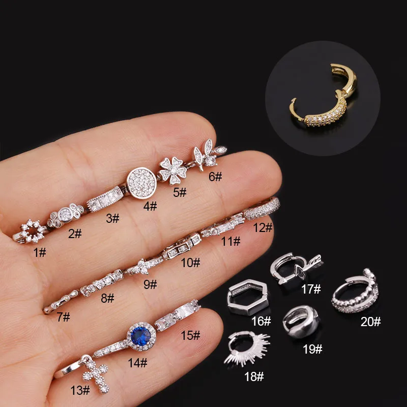 Wholesale Fashion Flower Inlaid Zircon Copper Copper Earrings
