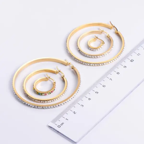 Vacuum Plating Imitation Gold Heart Stainless Steel Luxurious Earrings