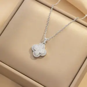 821 Steel Four-Leaf Clover Necklace