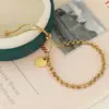 Ion Plating (IP) 18K Gold Plated Heart Shape 304 Stainless Steel French Style Simple Classic Waterproof Non Tarnish Bracelets
