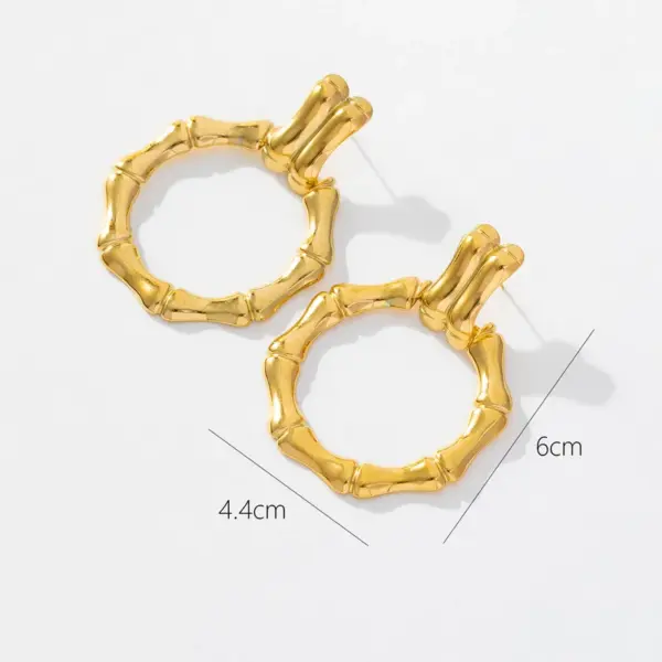 Wholesale Real Gold Plated 316 Stainless Steel PVD Coated Leaf Dragonfly Basic Simple Style Classic Style Hoop Earrings For Women's