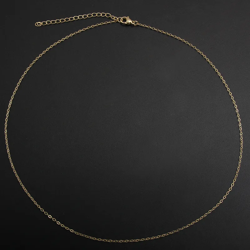 Wholesale Jewelry Simple Style Solid Color 304 Stainless Steel Gold Plated Necklace