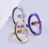 PVD Coated Real Gold Plated Solid Color 304 Stainless Steel Commute Waterproof Non Tarnish Rings