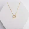 Wholesale PVD Coated Real Gold Plated Geometric Circle Stainless Steel Vintage Style Waterproof Non Tarnish Stainless Steel Pendant Necklace