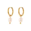 Wholesale PVD Coated Real Gold Plated 18K Gold Geometric 304 Stainless Steel Retro Waterproof Non Tarnish Earrings