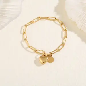 Heart Titanium Steel Bracelet / Gold