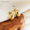 1 Pair Casual Simple Style Commute Round Solid Color Plating 304 Stainless Steel 18K Gold Plated Ear Studs