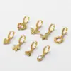 Wholesale Fashion Water Droplets Heart Shape Copper Plating Inlay Zircon Ear Studs 1 Piece