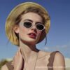 Wholesale oval metal sunglasses women's high-end feeling ins sunshade glasses fashionable y2k diamond-encrusted vintage sunglasses
