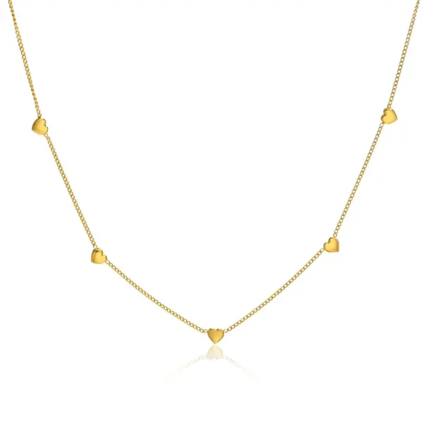 Wholesale Simple Style Heart Shape Stainless Steel Titanium Steel Plating Necklace 1 Piece