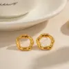 Wholesale 304 Stainless Steel Geometric PVD Coated 18K Real Gold Plated Real Gold Plated 18K Gold Basic Simple Style Waterproof Non Tarnish Gold Ear Studs