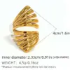 oly-716603c652b5e6c16f34f1bf509d4004 Wholesale PVD Coated Real Gold Plated 18K Gold Geometric 304 Stainless Steel Casual Simple Style Waterproof Non Tarnish Adjustable Ring