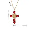 Ion Plating (IP) Real Gold Plated Cross Stainless Steel Shiny Waterproof Non Tarnish Titanium Steel Pendant Necklace