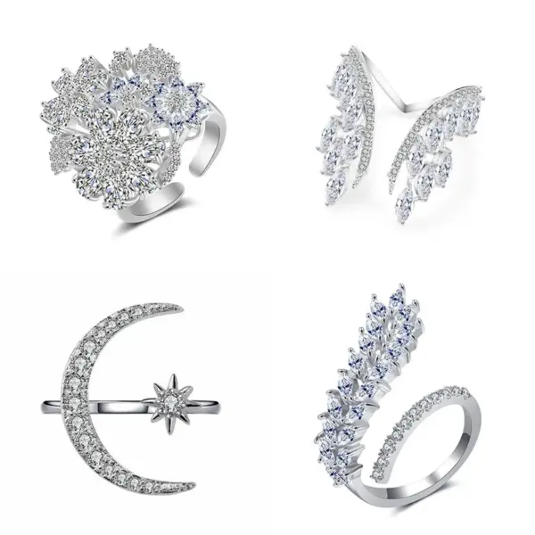 1 Piece Fashion Butterfly Copper Inlay Zircon Open Ring