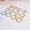 Wholesale 201 Stainless Steel Solid Color PVD Coated 18K Real Gold Plated 18K Gold Classic Style Waterproof Non Tarnish Hoop Earrings