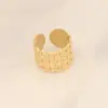 Wholesale Fashion Waves Stainless Steel Inlay Open Ring