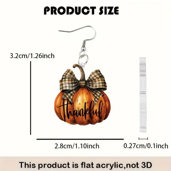 Wholesale Pumpkin bow earrings, flat acrylic earrings