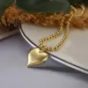 Wholesale Simple Style Commute Heart Shape Copper Plating 18k Gold Plated Pendant Necklace