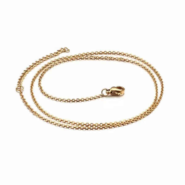 Wholesale PVD Coated 18K Gold Plated Titanium Steel Fashion Waterproof Non Tarnish 304 Stainless Steel Necklace