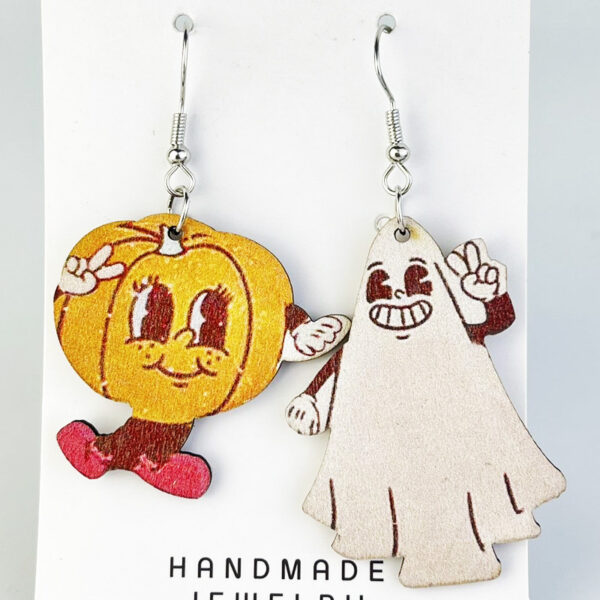 Wholesale Autumn Floral Ghost Bohemian Vintage Thanksgiving Earrings