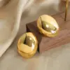 Wholesale 1 Pair Simple Style Classic Style Oval Plating 304 Stainless Steel Stainless Steel Earrings