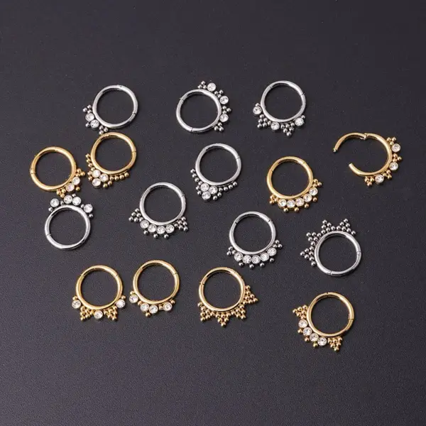 316L Stainless Steel Nose Rings & Studs Geometric Waterproof Non Tarnish Surgical Steel