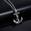 Wholesale Popular Titanium Steel Anchor Pendant Necklace, Trendyy Men's Personalized Retro Cross Jewelry, Gift for Boyfriend