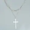 PVD Coated 18K Gold Plated Cross 304 Stainless Steel Fashion Waterproof Non Tarnish 304 Stainless Steel Pendant Necklace