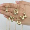 Wholesale Copper 18K Gold Plated Simple Style Letter Plating Pendant Necklace