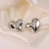 1 Pair Sweet Heart Shape 304 Stainless Steel Electroplating Ear Studs